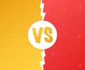 VS Versus Blue and red comic design. Battle banner match, vs letters competition confrontation. Vector illustration. Royalty Free Stock Photo